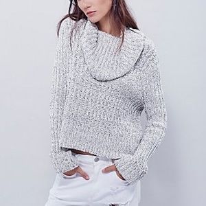 Free People cropped twisted turtle neck sweater xs